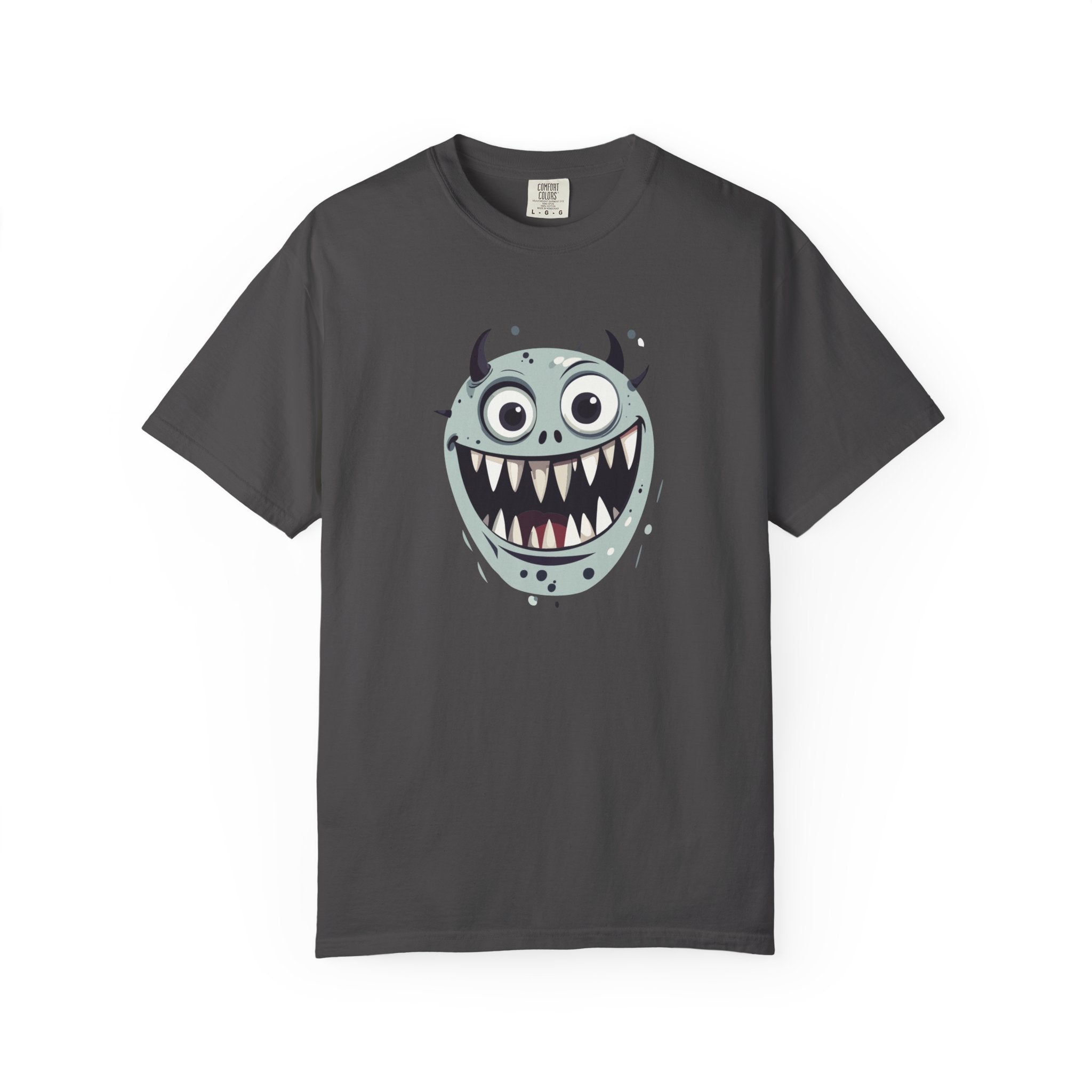 Monster Face T-Shirt Funny Creepy Grinning Monster Graphic Tee