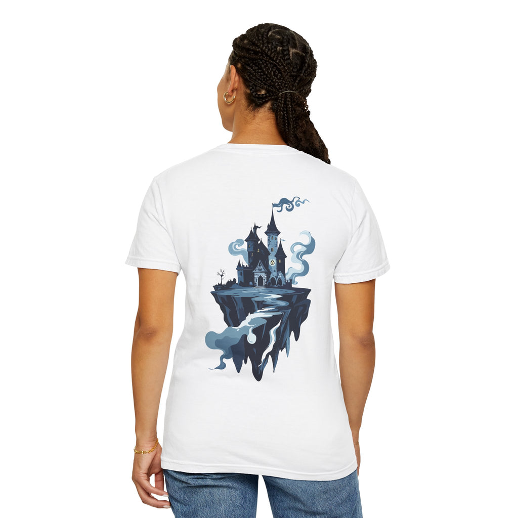 Floating Haunted Castle T‑Shirt Spooky Gothic Fantasy Tee
