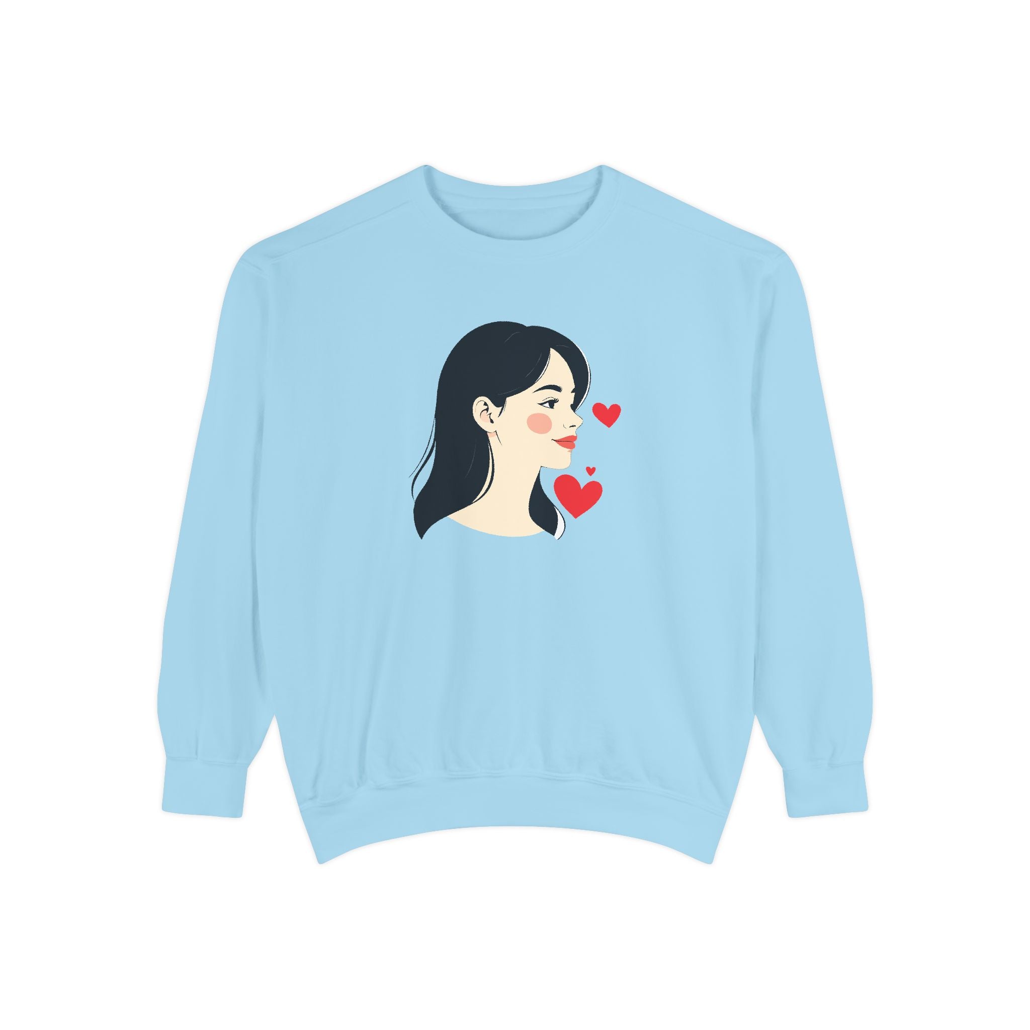 Heart Portrait Sweatshirt Artistic Dual-Face Love Graphic
