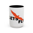 Let’s Fly Coffee Mug — Inspirational Bird Design Accent Mug (11/15oz)