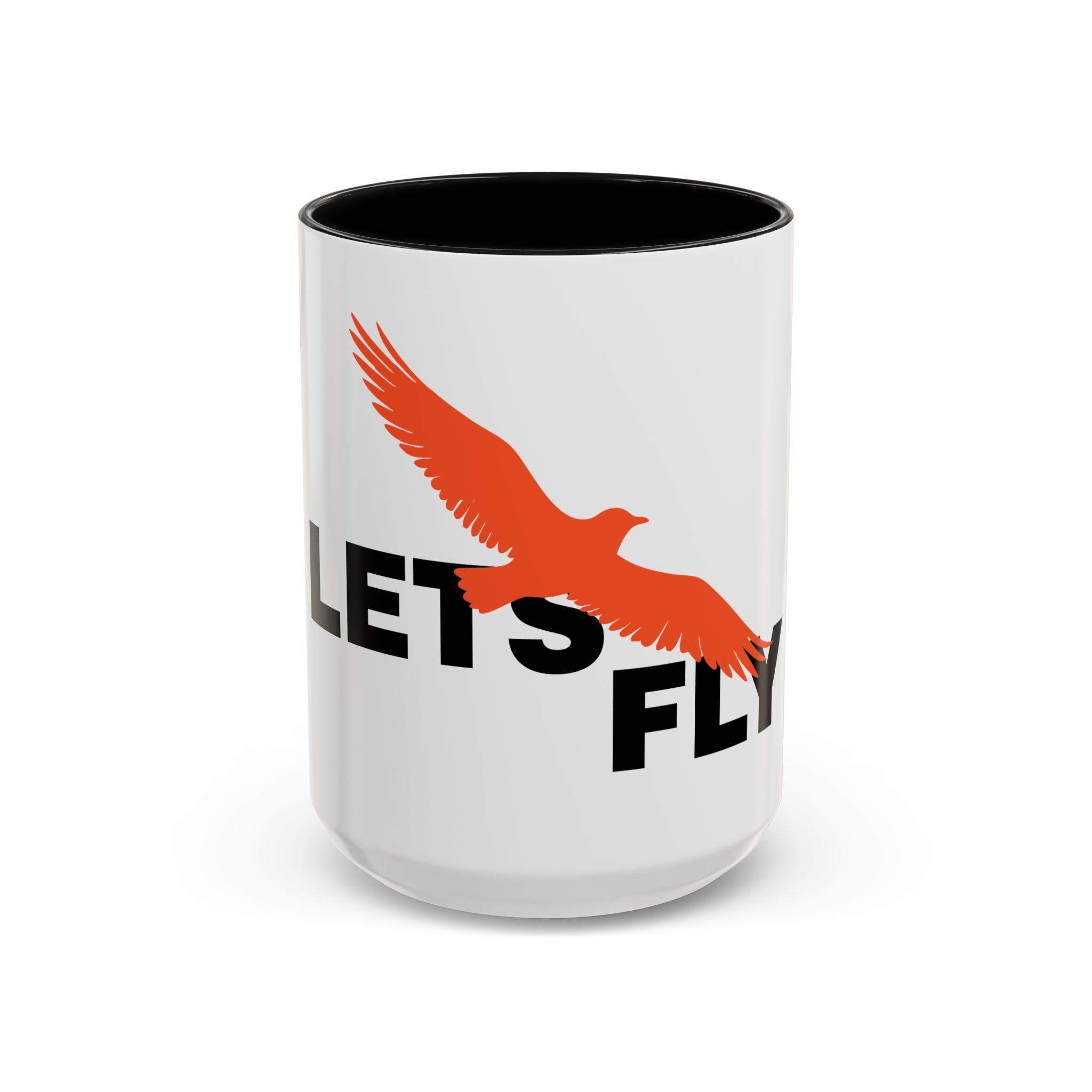 Let’s Fly Coffee Mug — Inspirational Bird Design Accent Mug (11/15oz)