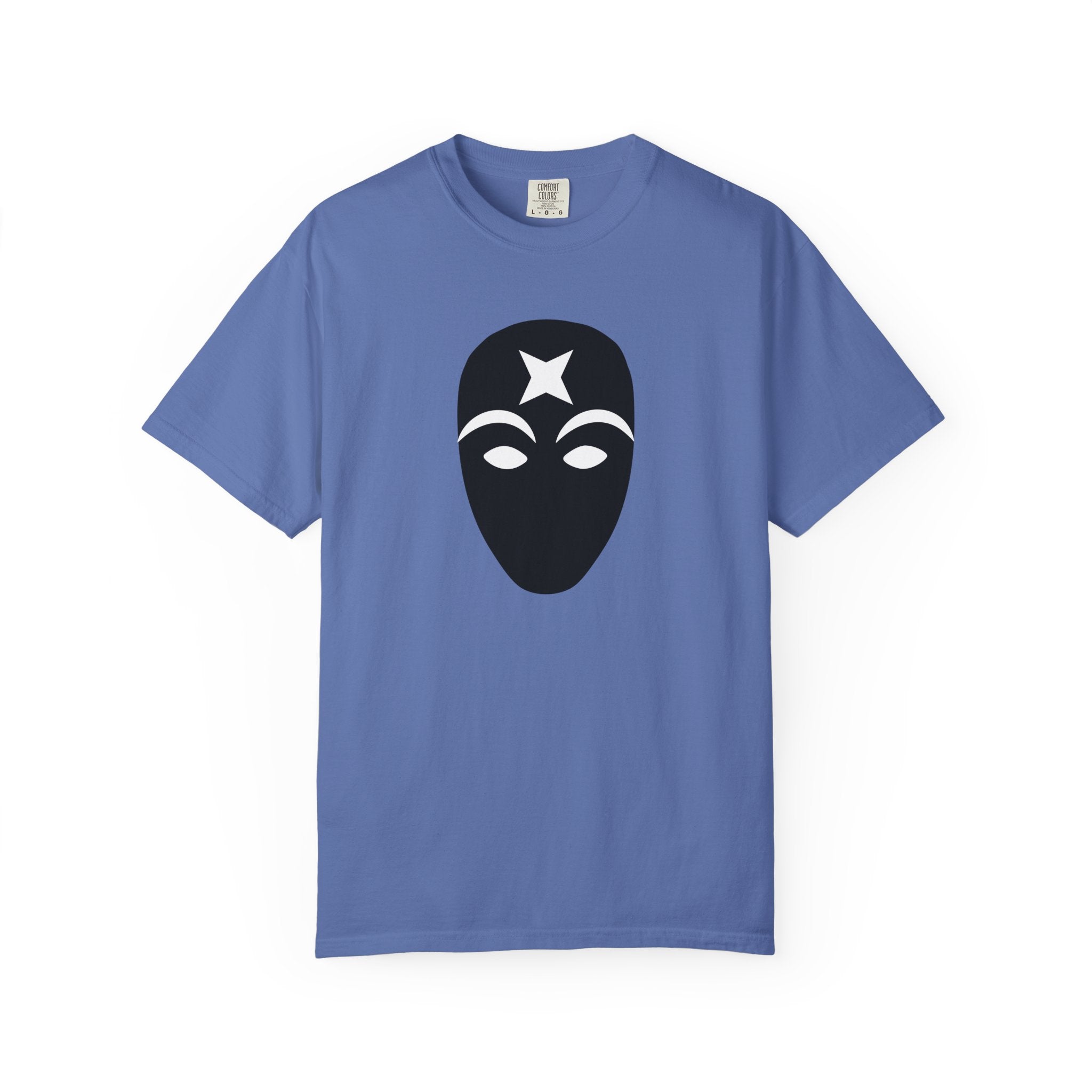 Masked Star Tee  Minimalist Black Mask Graphic T-Shirt