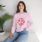 Quietly Cheerful The Day of Love Sentimental Hearts Crewneck