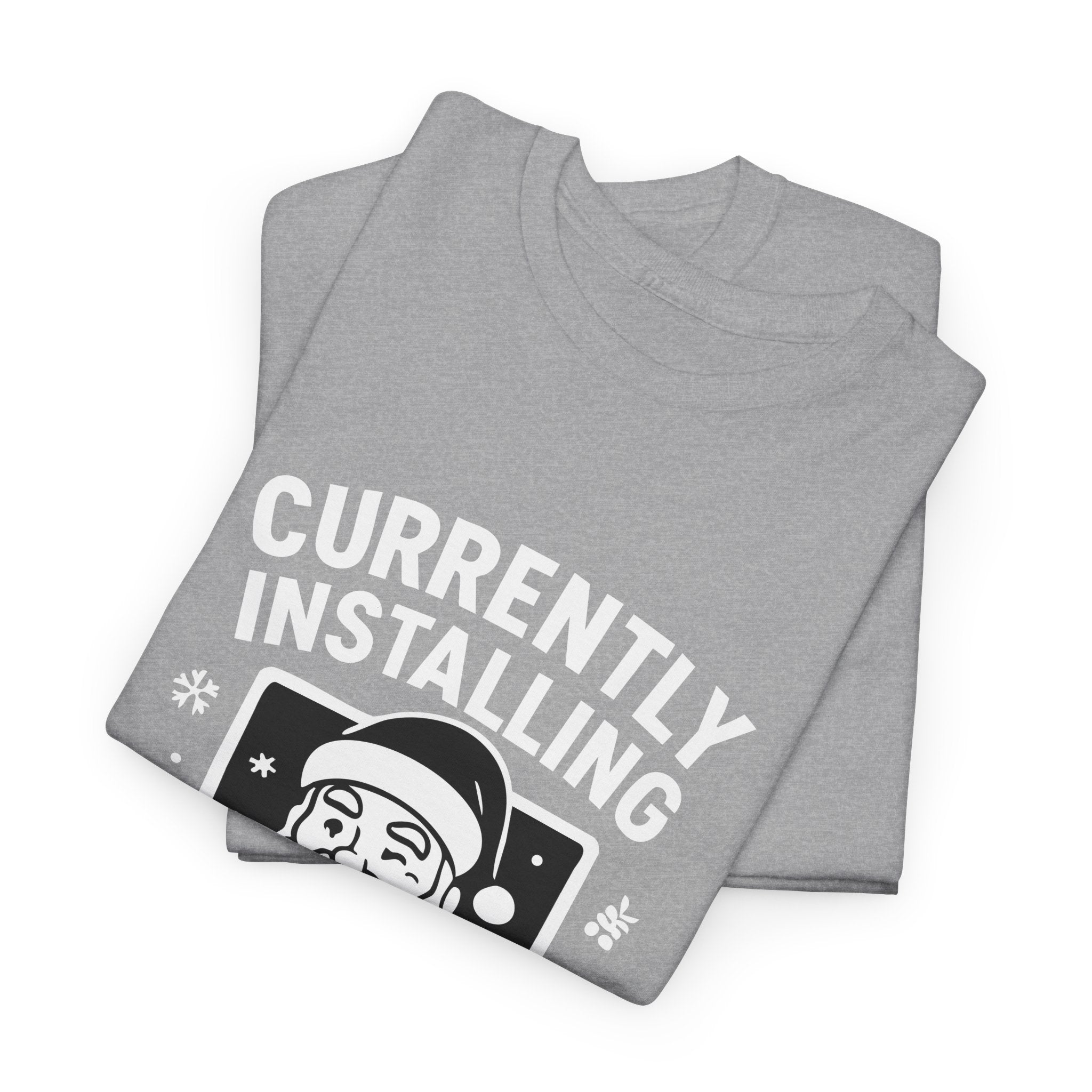 Currently Installing Festive Updates T-Shirt Funny Santa Christmas Holiday Tee