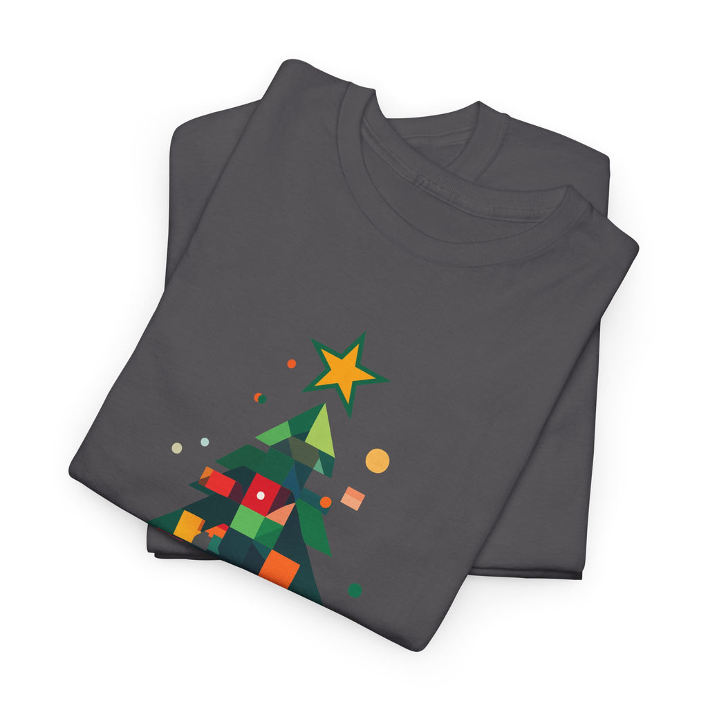 Christmas Tree Graphic Tee Modern Pixelated Holiday T-Shirt