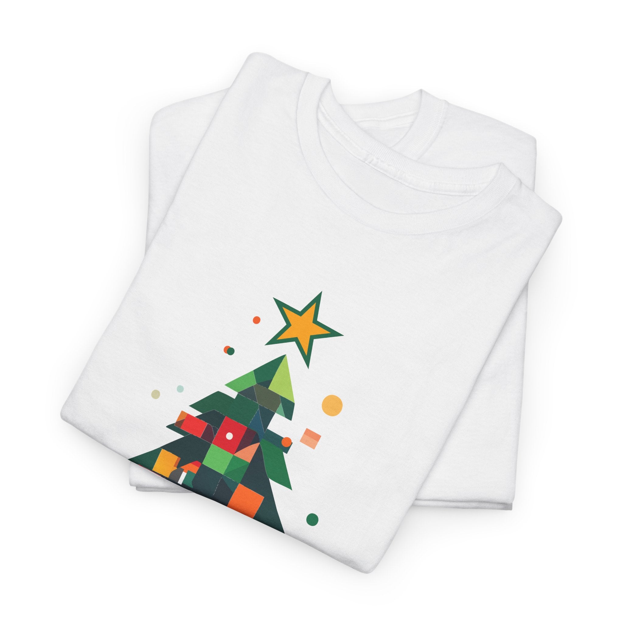 Christmas Tree Graphic Tee Modern Pixelated Holiday T-Shirt