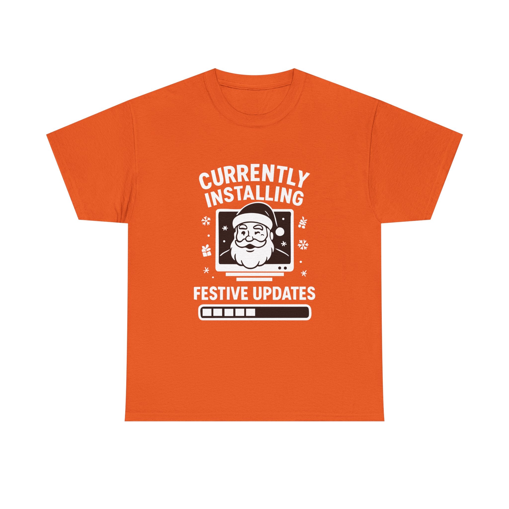 Currently Installing Festive Updates T-Shirt Funny Santa Christmas Holiday Tee