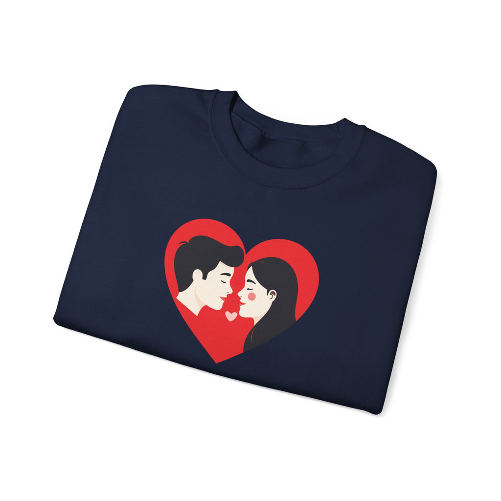 Valentine Couple Heart Crewneck Sweatshirt