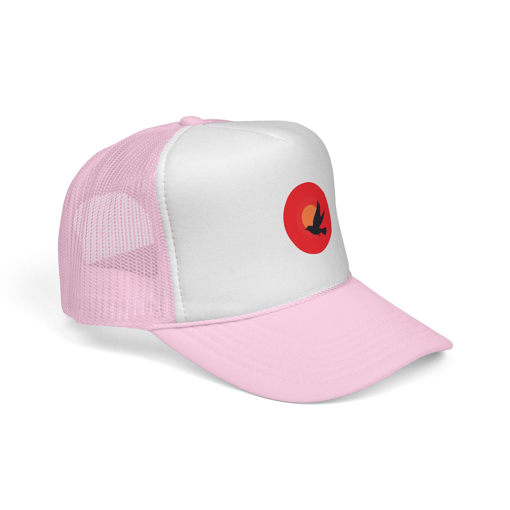 Sunset Bird Trucker Cap | Minimal Nature Logo, Mesh Back Hat