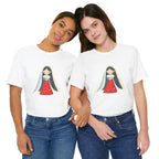 Virgin Mary Illustration Tee — Cute Nativity T-Shirt