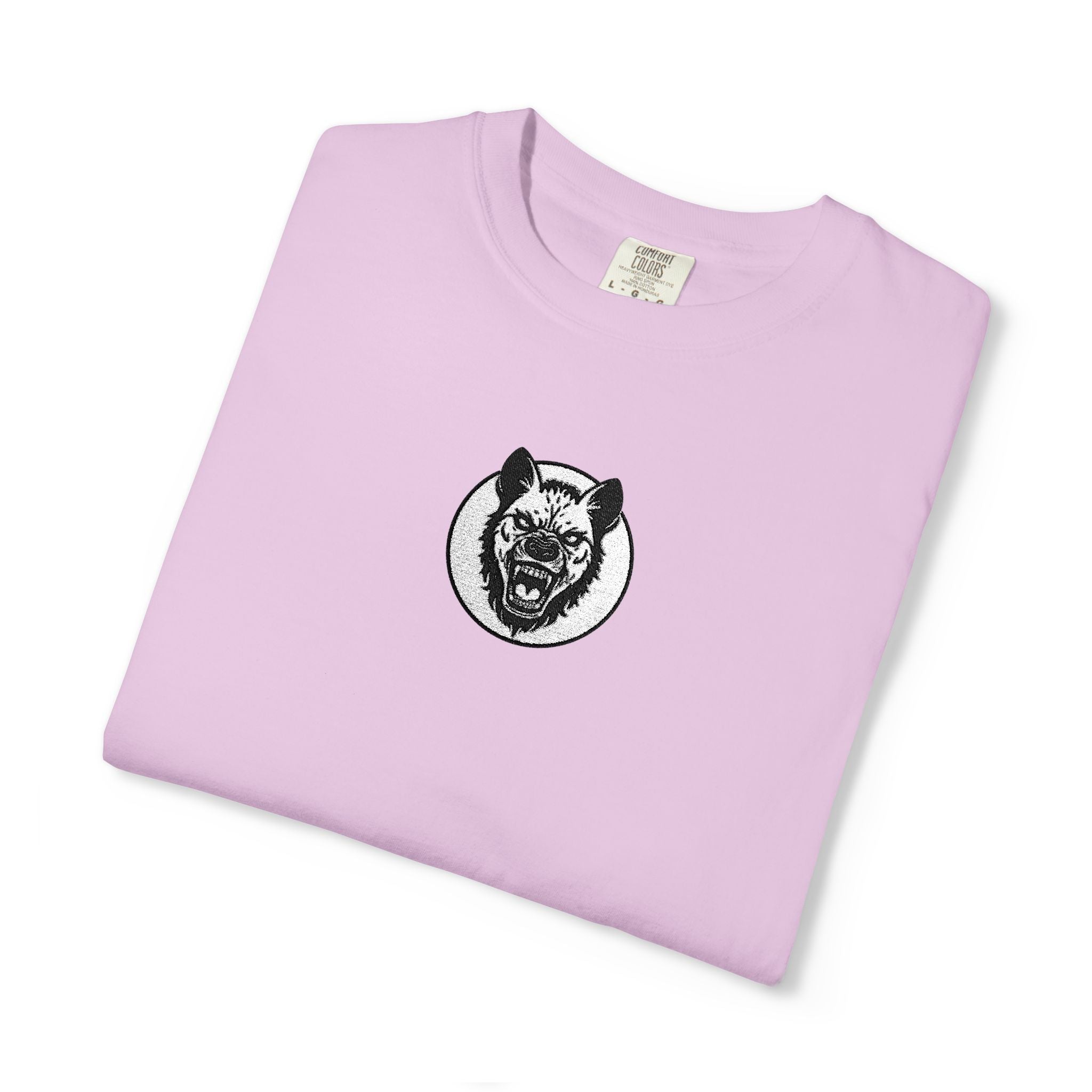 Embroidered Hyena Crest Vintage Logo T-Shirt - Minimal Animal Emblem Tee
