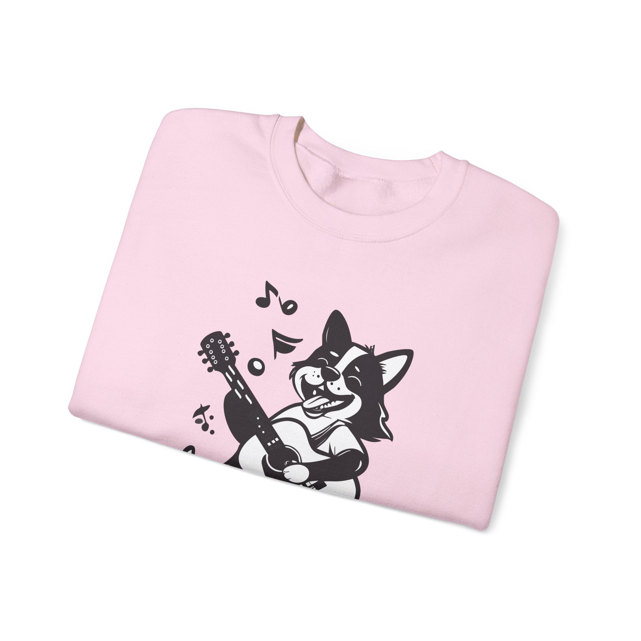 Corgi Playing Guitar Sweatshirt Cute Musical Dog Crewneck