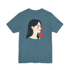 Heart Portrait Tee Romantic Face Heart Graphic T‑Shirt