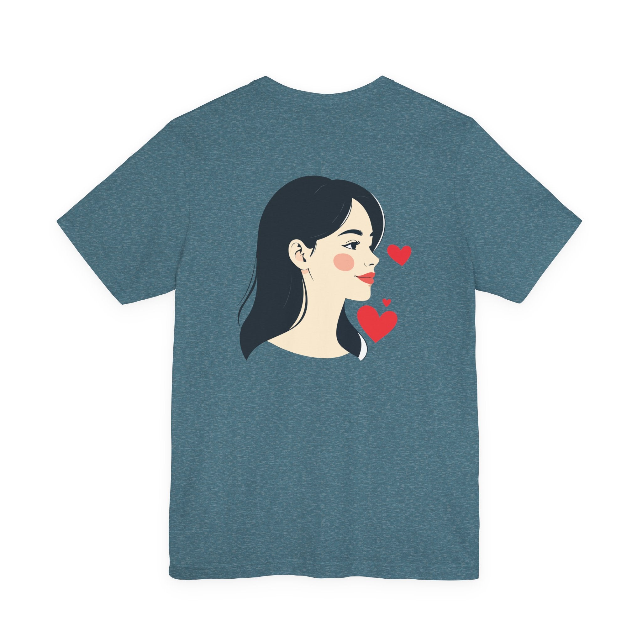 Heart Portrait Tee Romantic Face Heart Graphic T‑Shirt