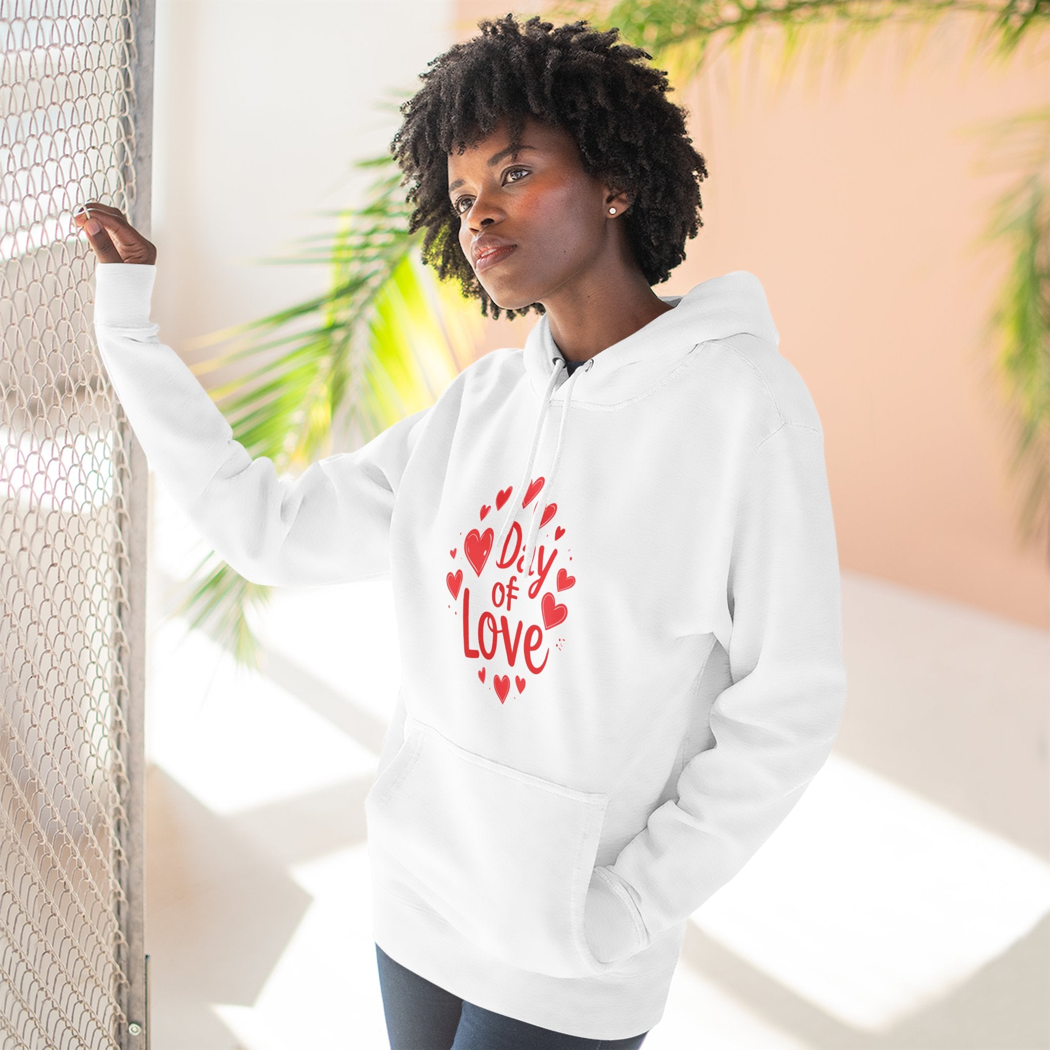 Christmas Wear-Valentine "Day of Love" Hoodie - Heart Graphic Pullover