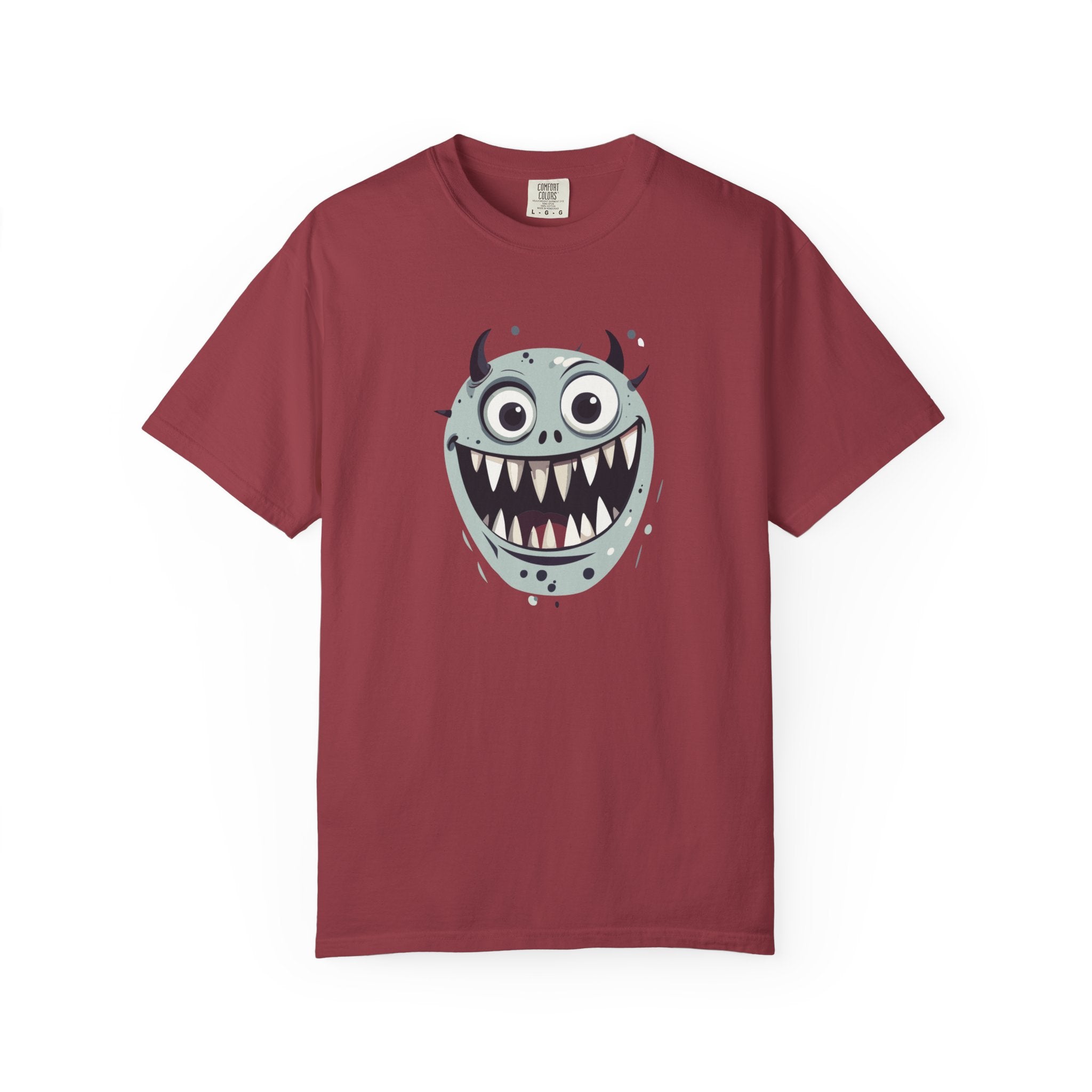 Monster Face T-Shirt Funny Creepy Grinning Monster Graphic Tee