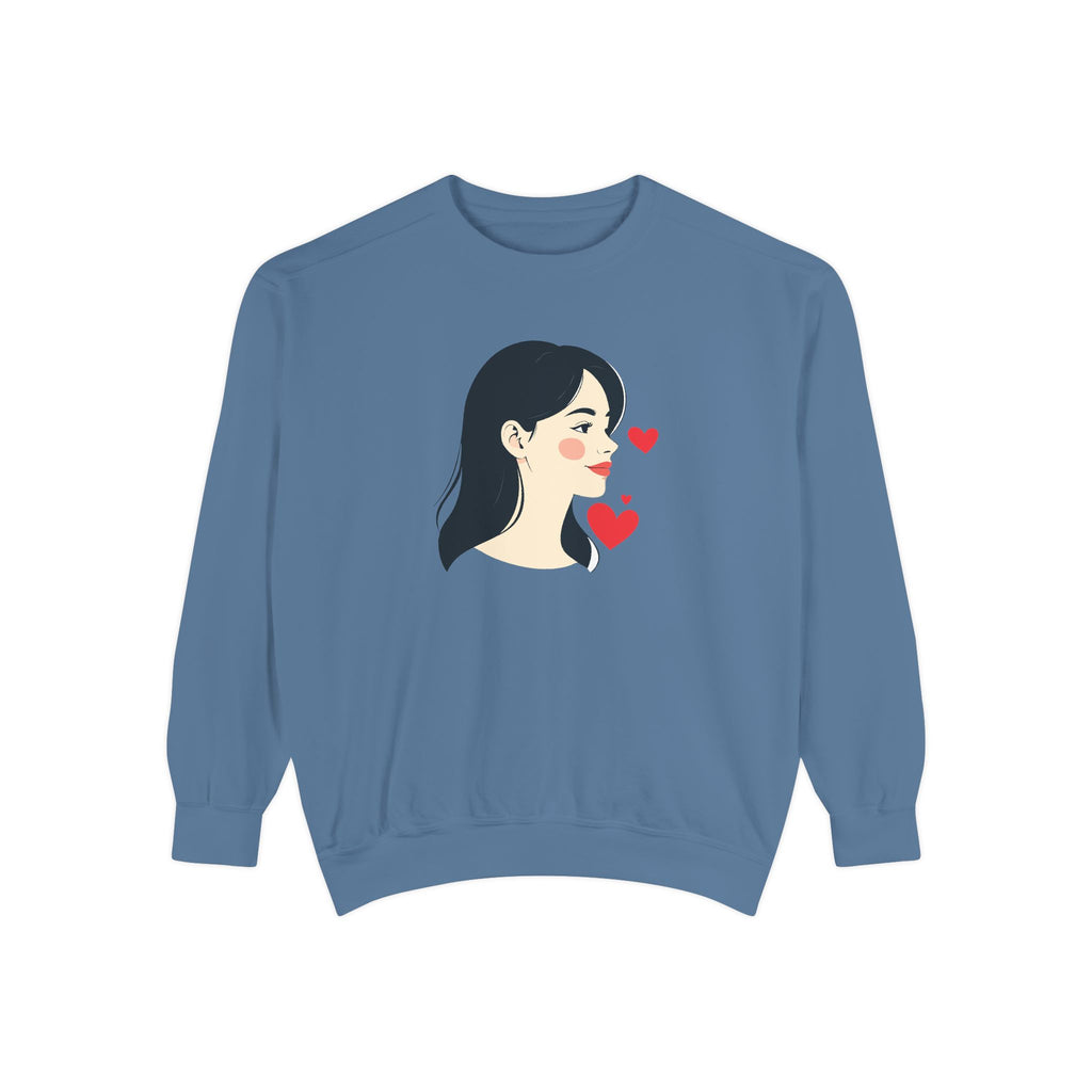 Heart Portrait Sweatshirt Artistic Dual-Face Love Graphic