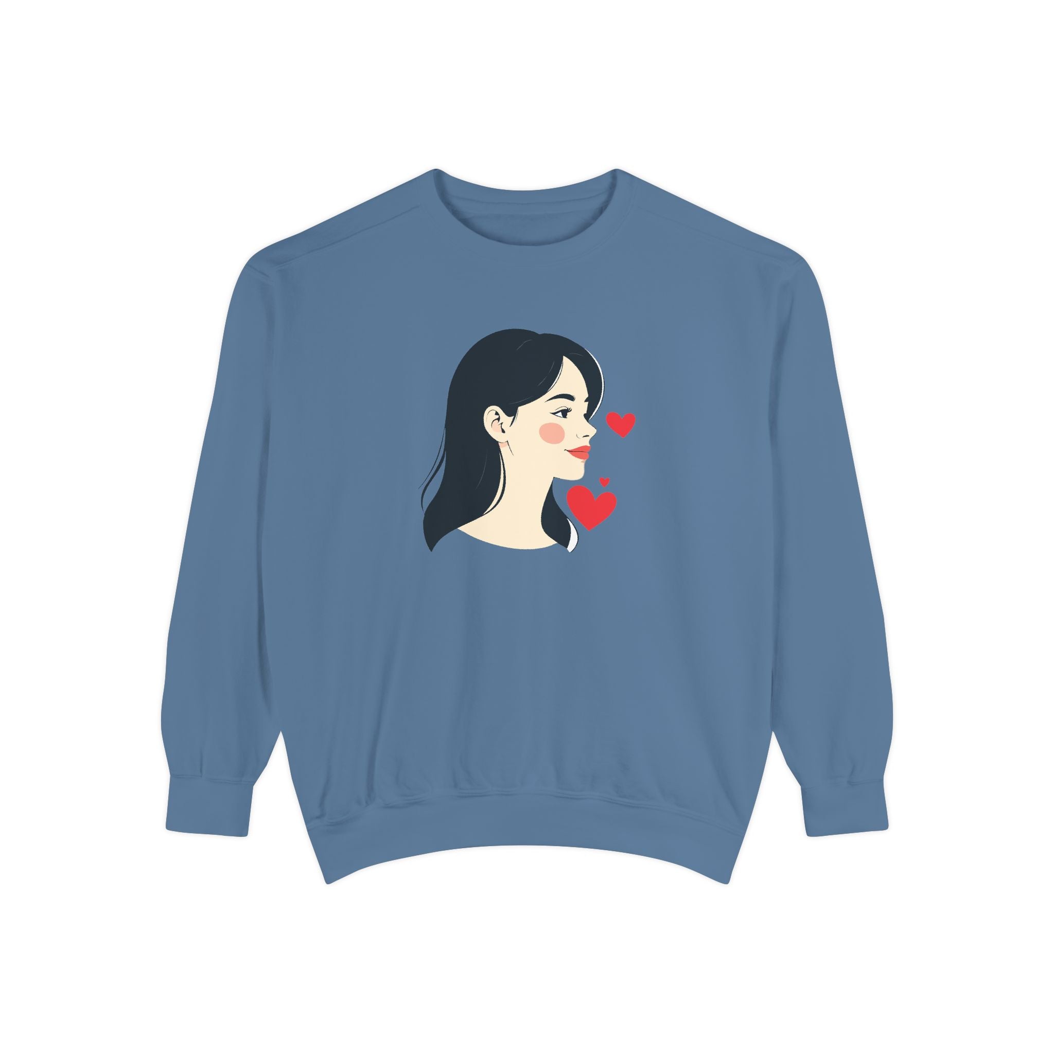 Heart Portrait Sweatshirt Artistic Dual-Face Love Graphic