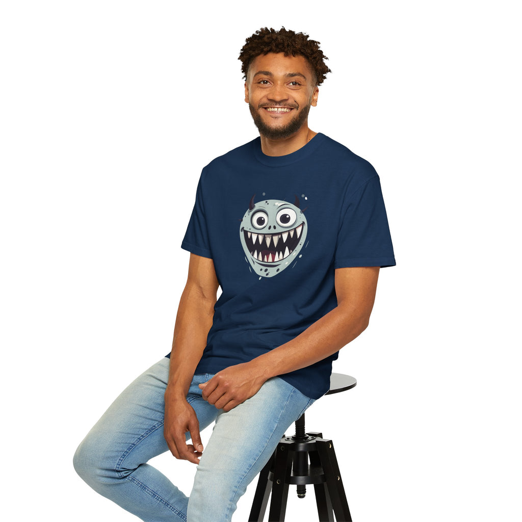 Monster Face T-Shirt Funny Creepy Grinning Monster Graphic Tee