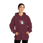 Embroidered Hoodie Patriotic Heart Portrait Graphic Hooded Sweatshirt