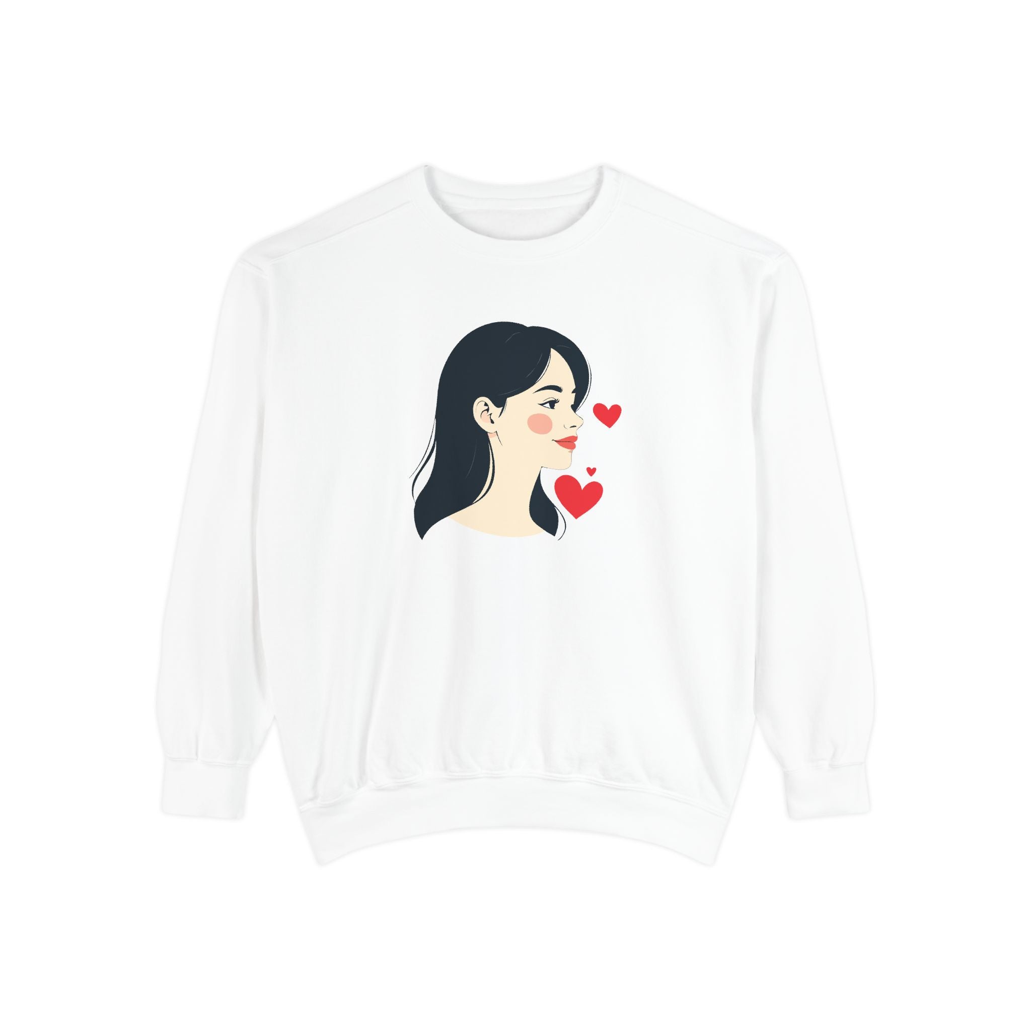 Heart Portrait Sweatshirt Artistic Dual-Face Love Graphic