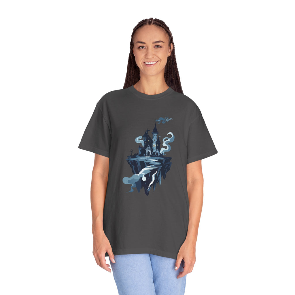 Floating Haunted Castle T‑Shirt Spooky Gothic Fantasy Tee