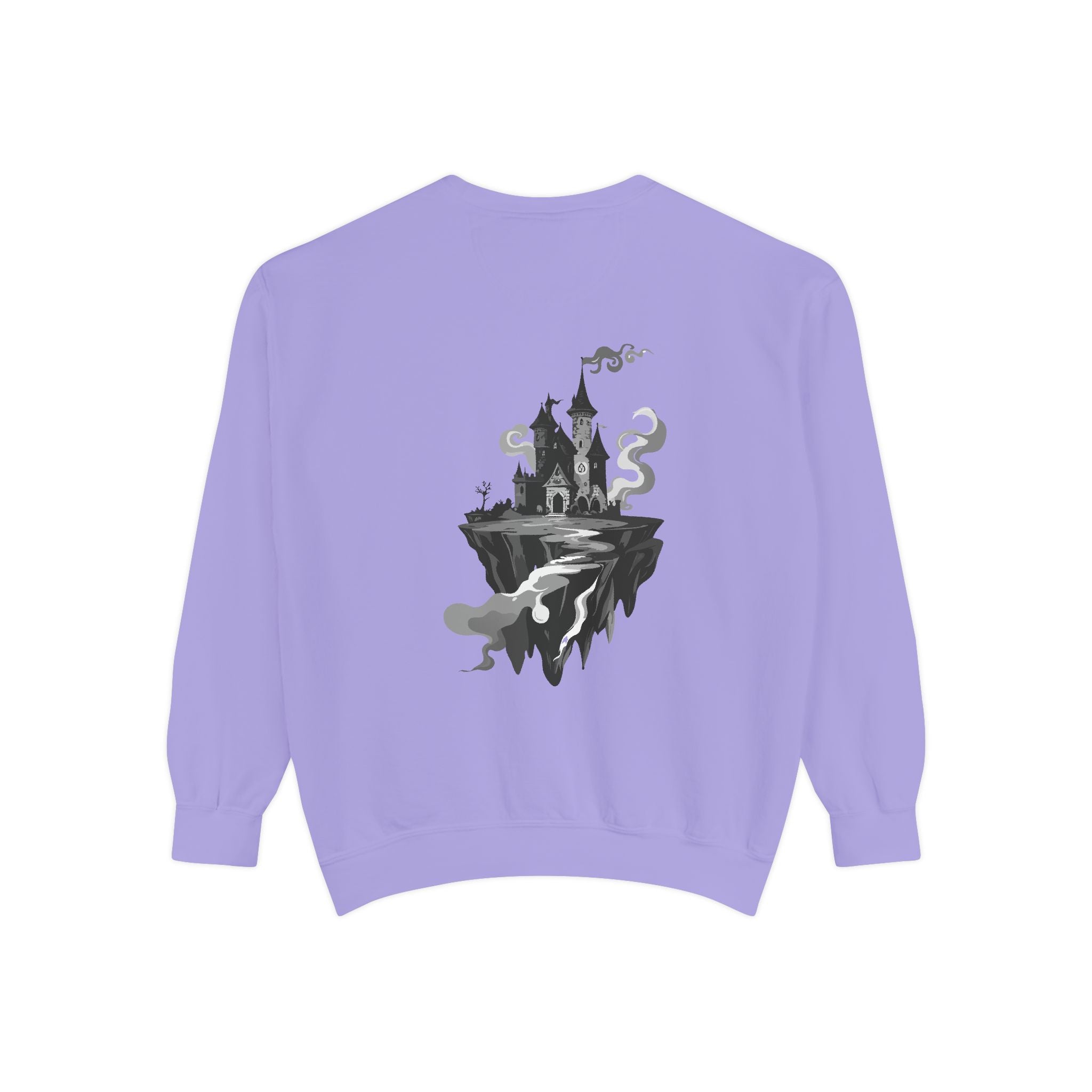 Floating Haunted Castle Sweatshirt Gothic Floating Island Crewneck