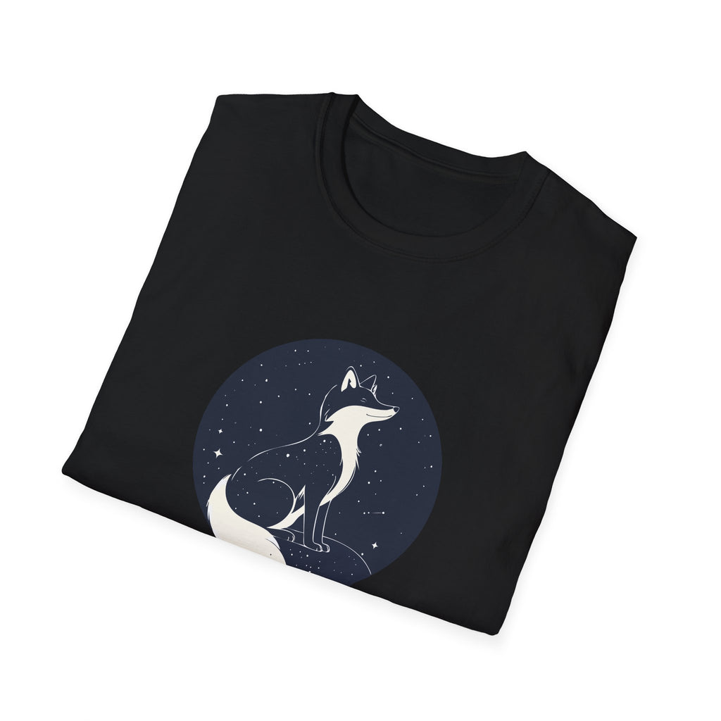 Fox Moon T‑Shirt Minimal Night Sky Fox Graphic Tee