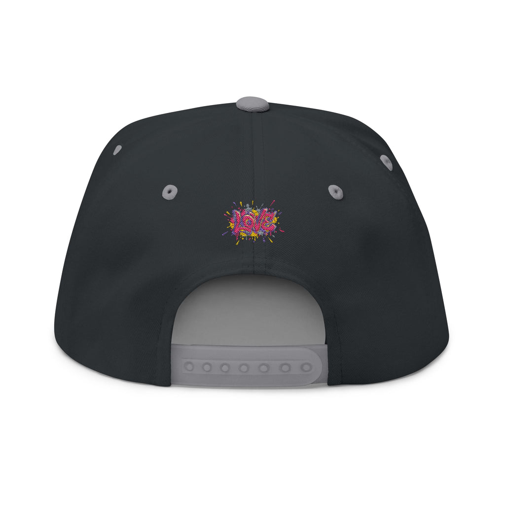 Flat Bill Cap Colorful Graffiti 'LOVE' Embroidered Snapback