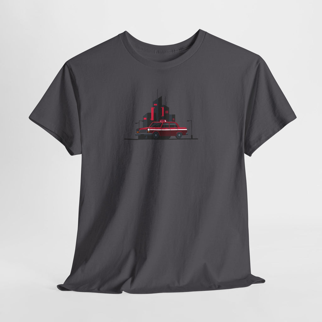 City Night Cruise Tee Retro Car & Neon Skyline Graphic Shirt