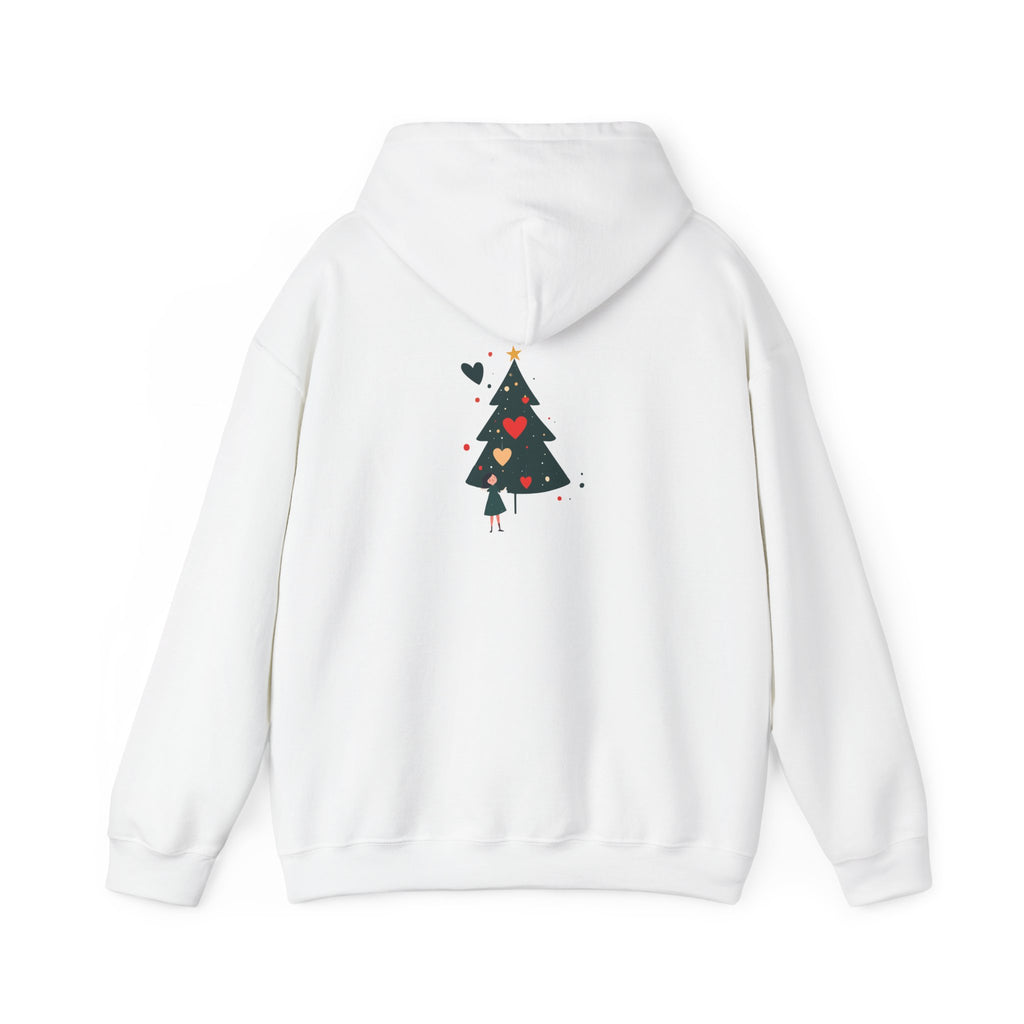 Christmas Tree Heart Hoodie — Cute Minimal Holiday Sweatshirt