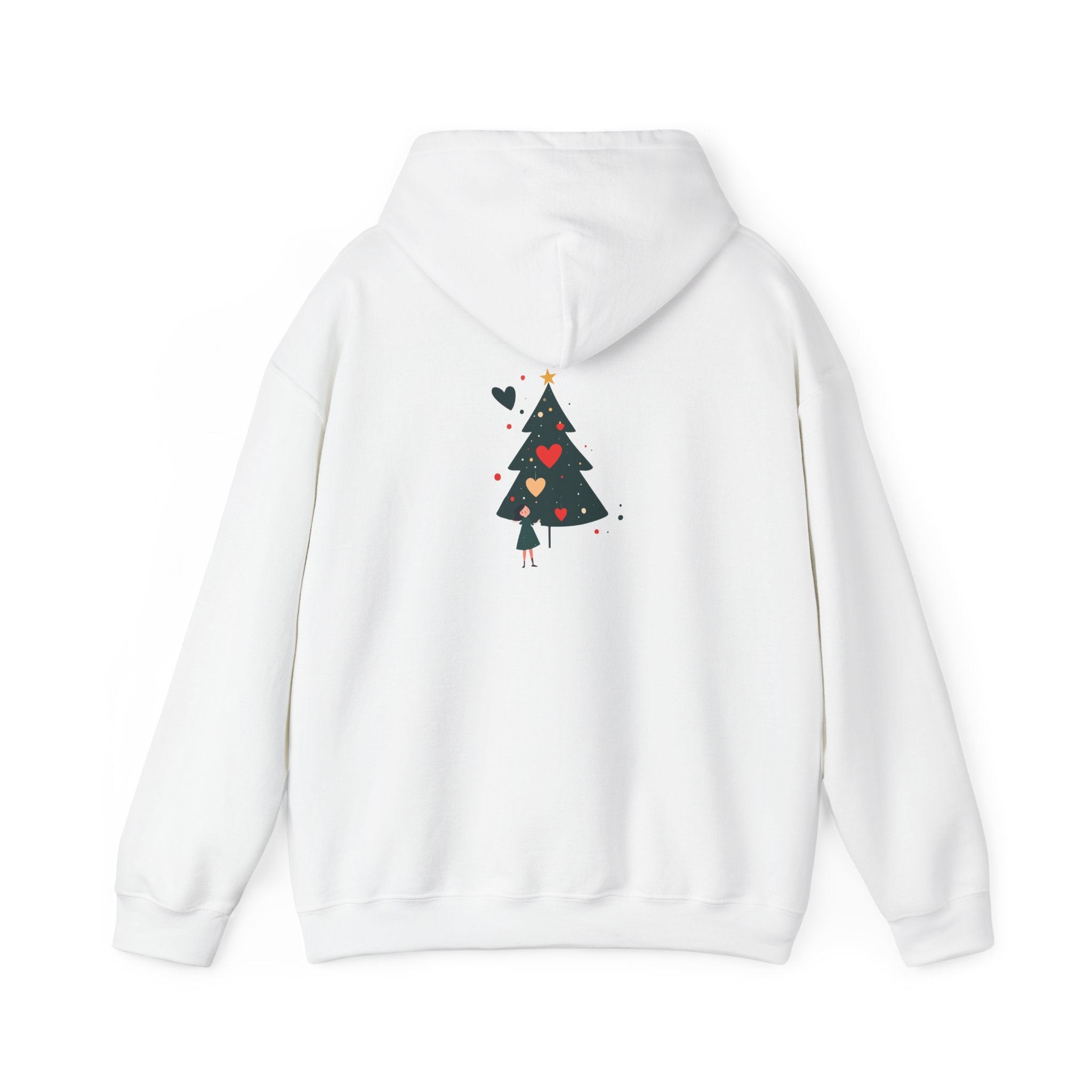 Christmas Tree Heart Hoodie — Cute Minimal Holiday Sweatshirt