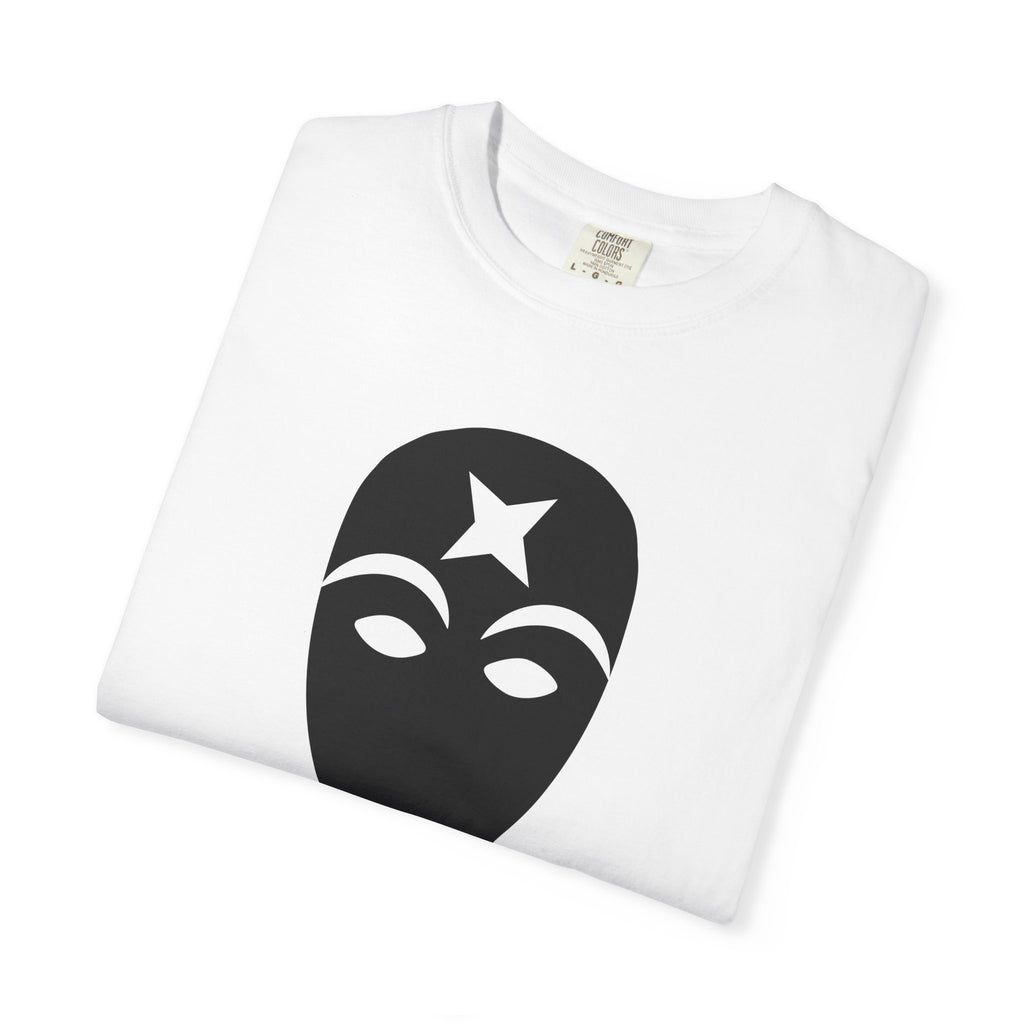 Masked Star Tee  Minimalist Black Mask Graphic T-Shirt