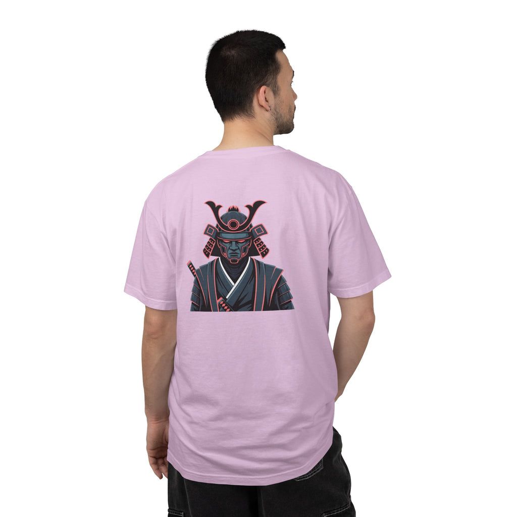 Samurai Warrior Graphic T-Shirt Retro Neon Japanese Armor Tee