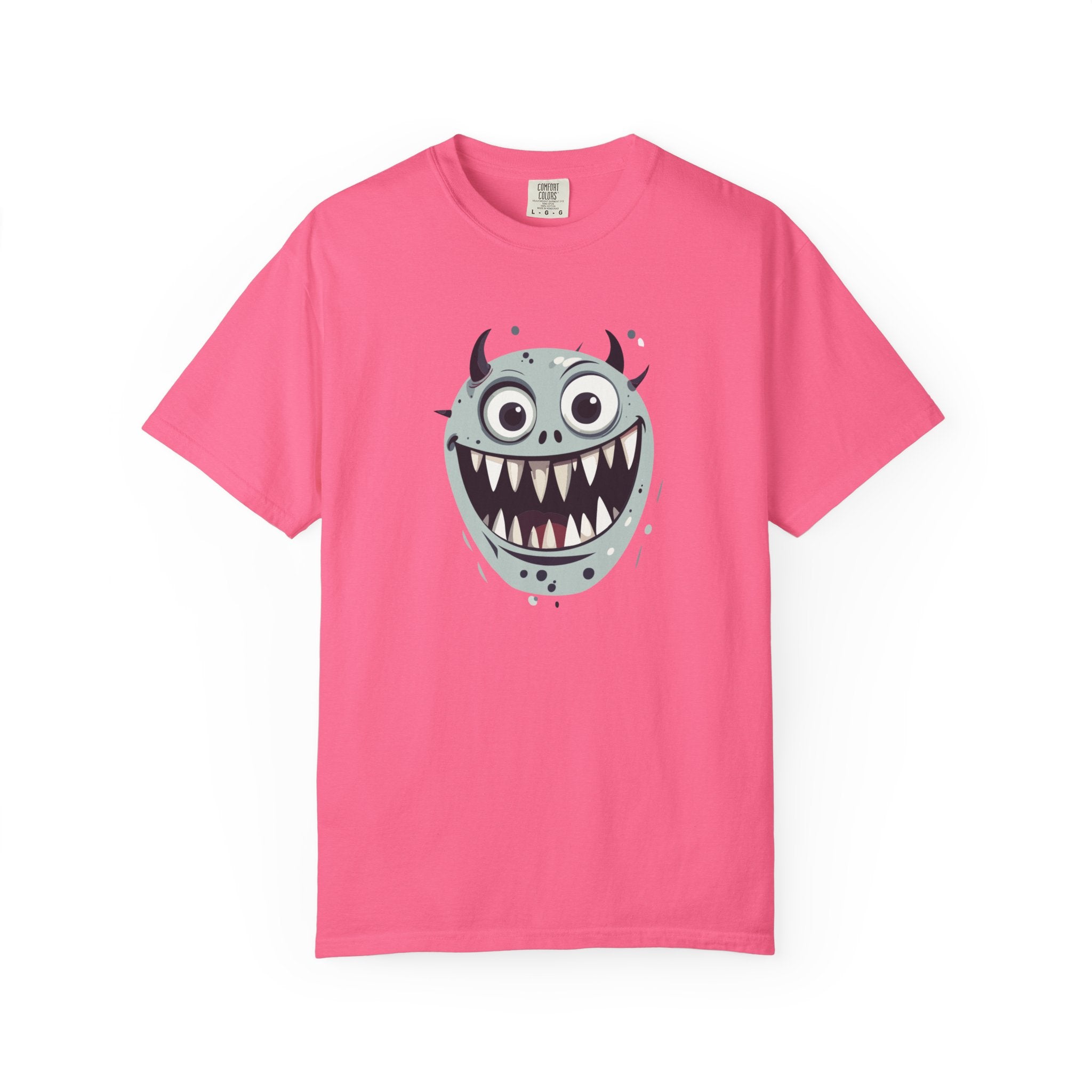 Monster Face T-Shirt Funny Creepy Grinning Monster Graphic Tee