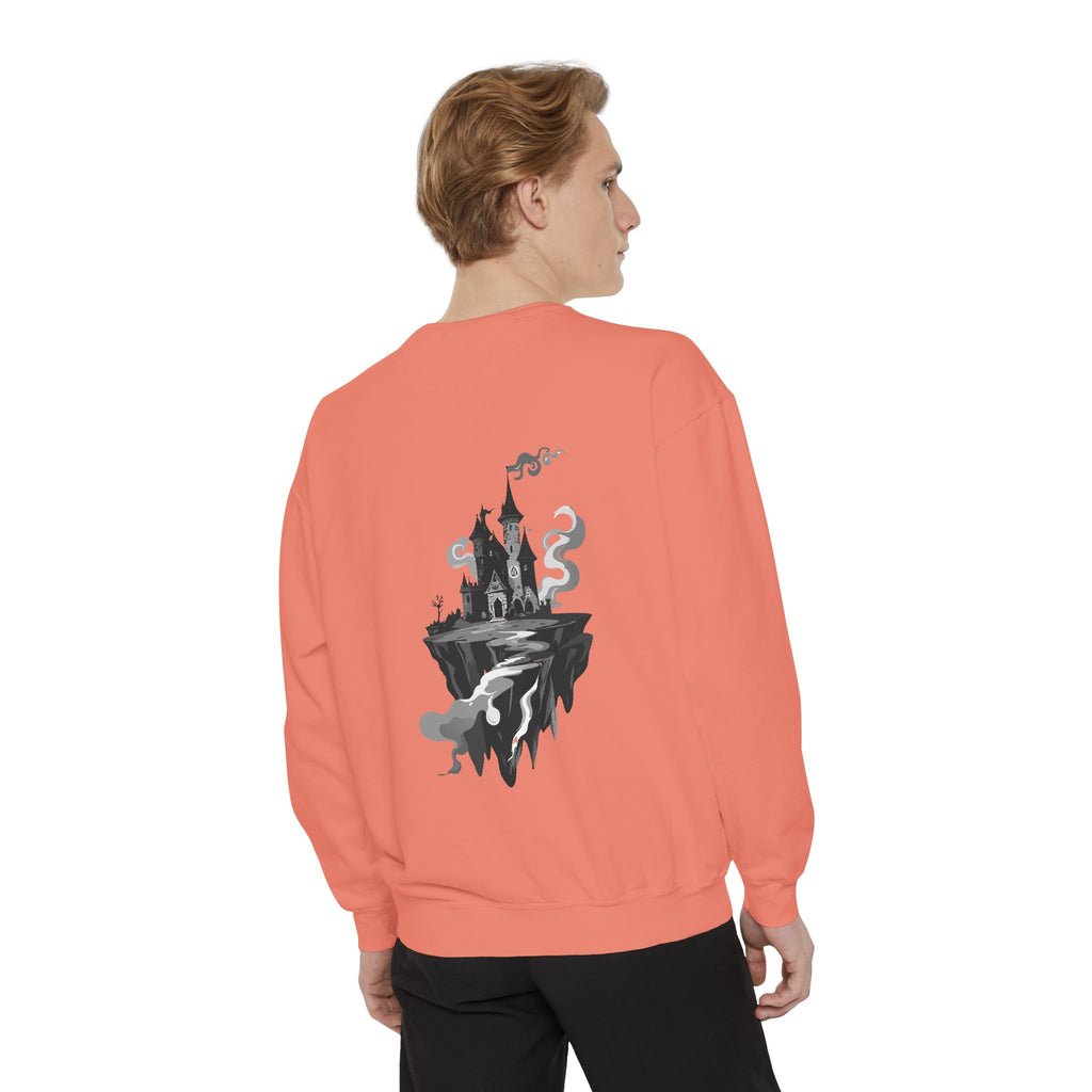 Floating Haunted Castle Sweatshirt Gothic Floating Island Crewneck