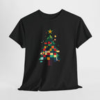 Christmas Tree Graphic Tee Modern Pixelated Holiday T-Shirt