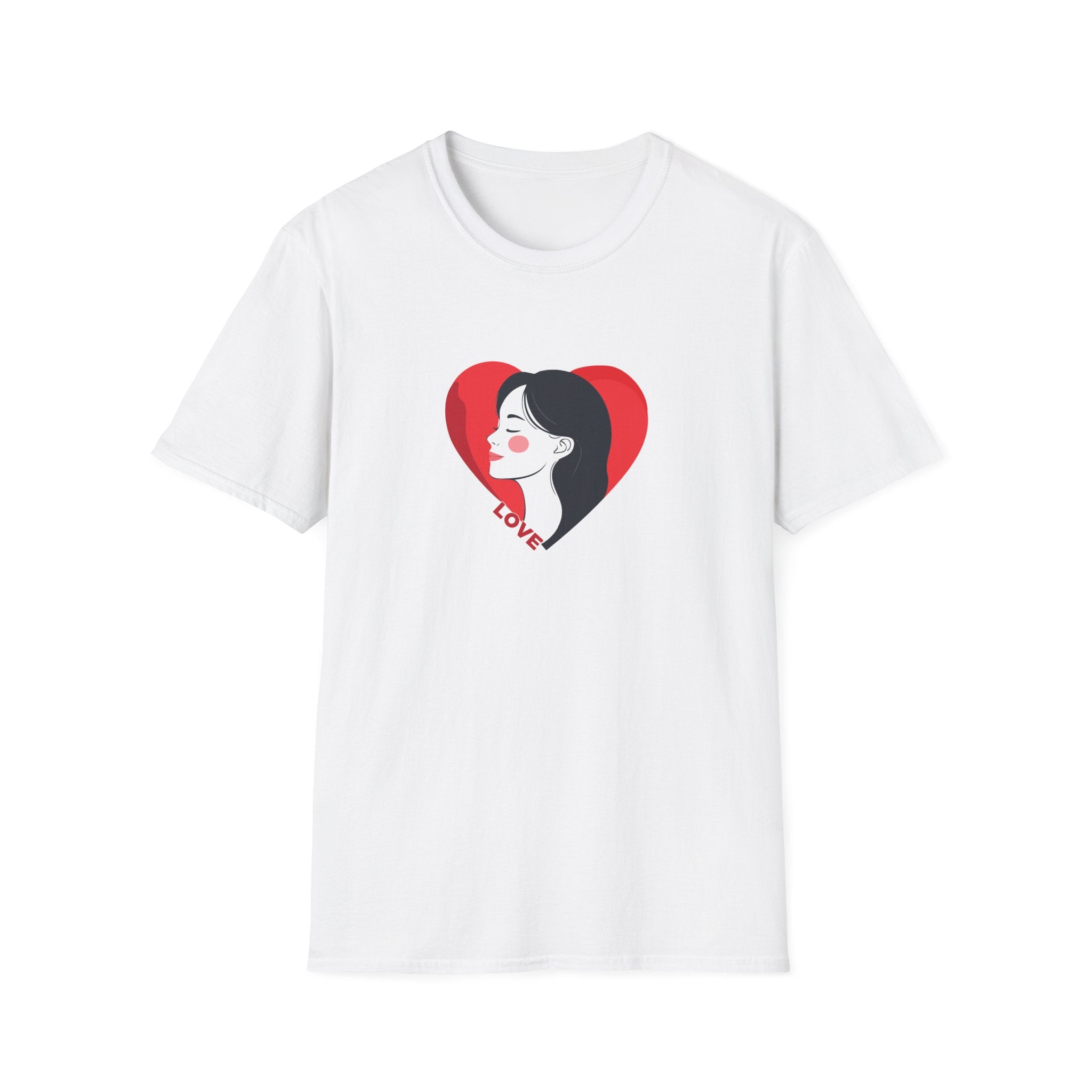 Love Heart Portrait T-Shirt Woman Face Profile