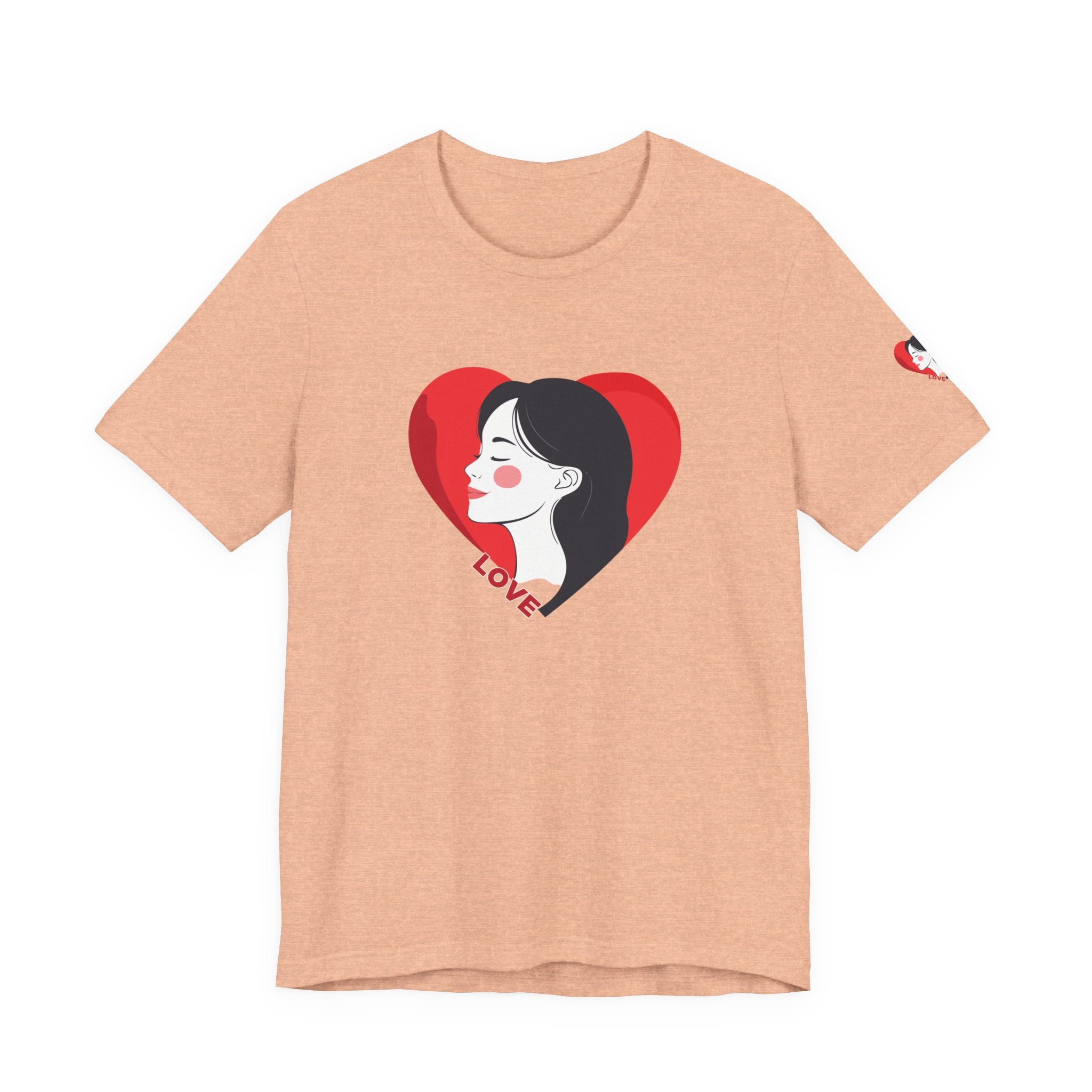 T-Shirt Retro Woman in Heart 'Love' Graphic Tee