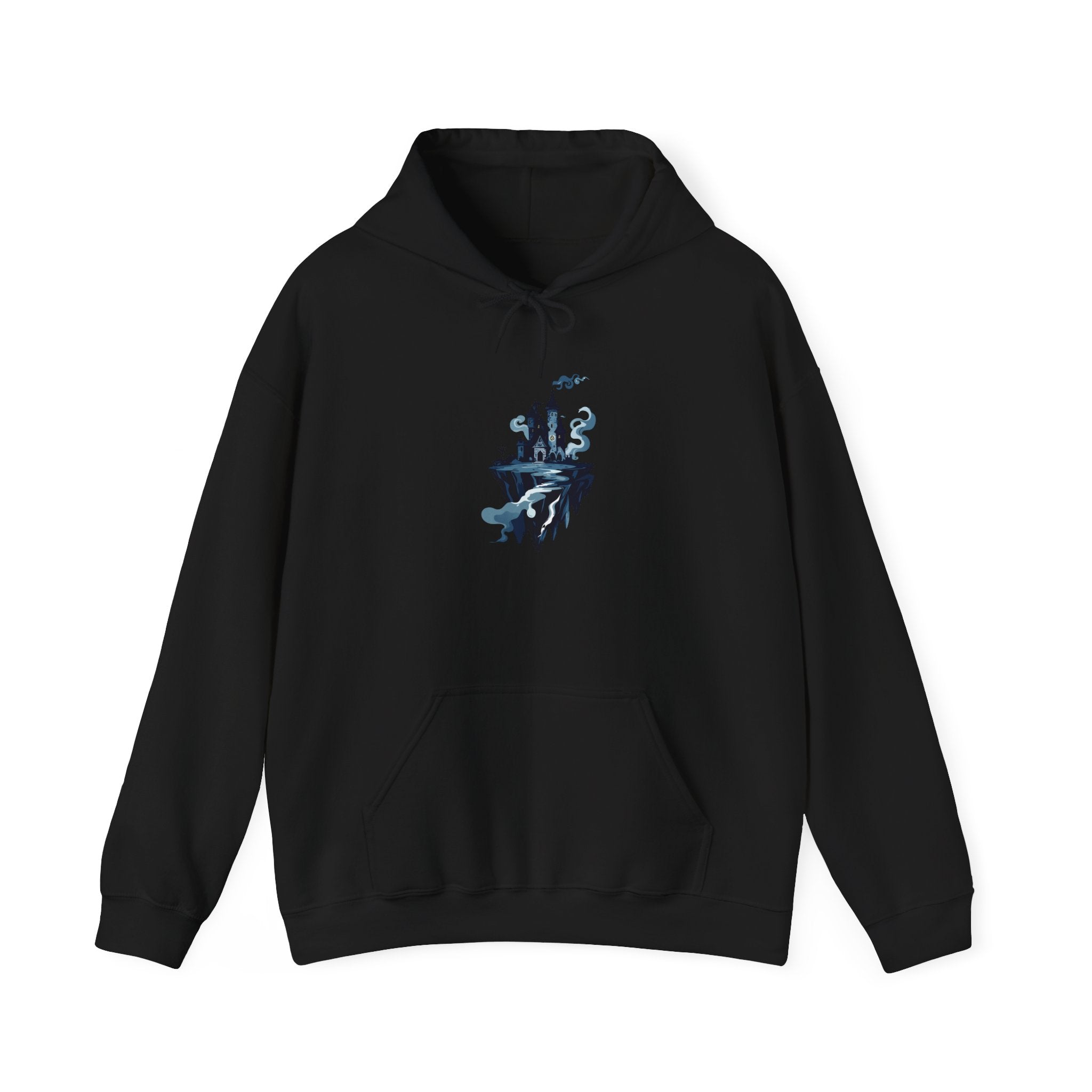Castle Island Hoodie Floating Gothic Castle Graphic Hooded Sweatshirt