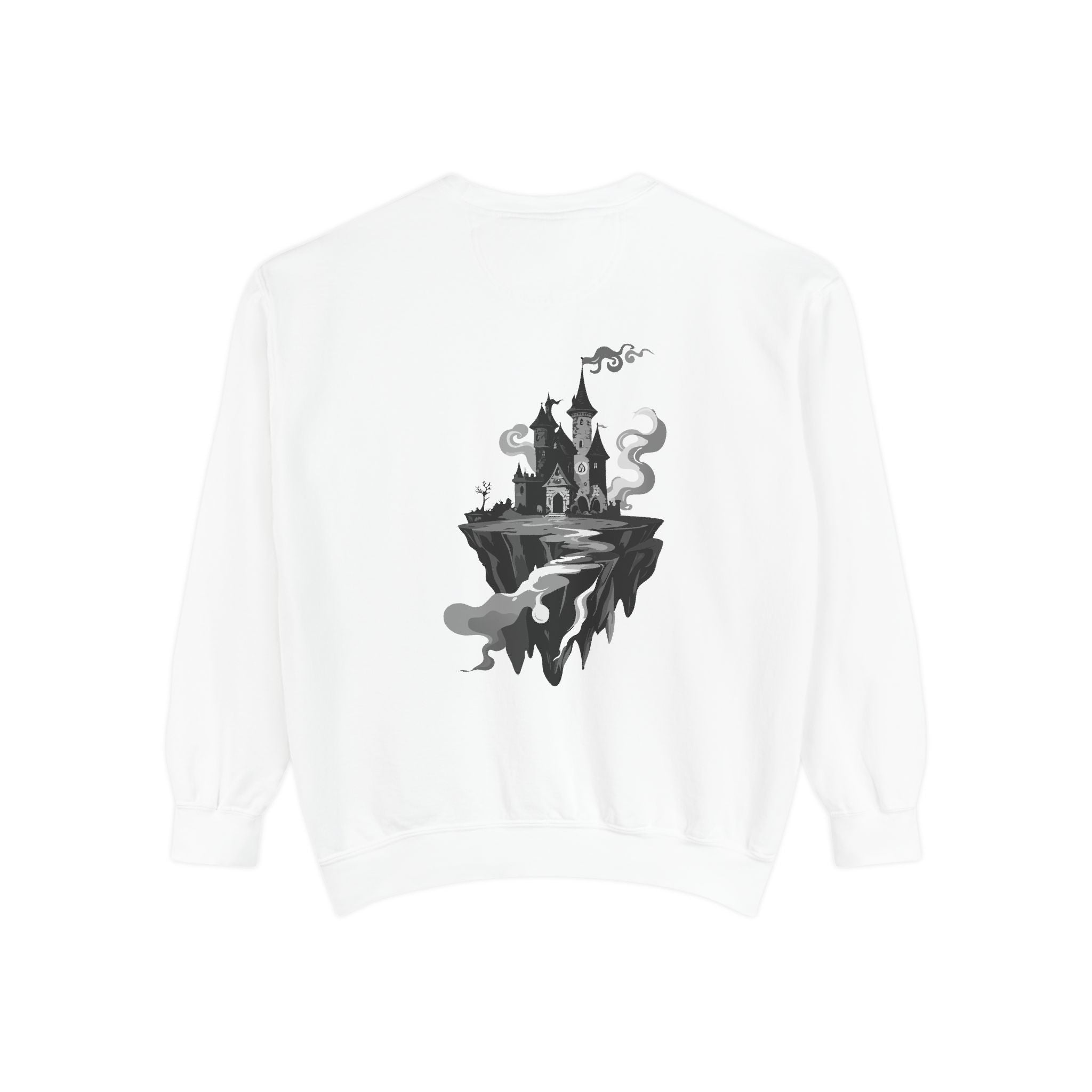 Floating Haunted Castle Sweatshirt Gothic Floating Island Crewneck