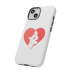 Phone Case — Minimal Heart Portrait Protective Tough Case (Pink Girly Love Design)