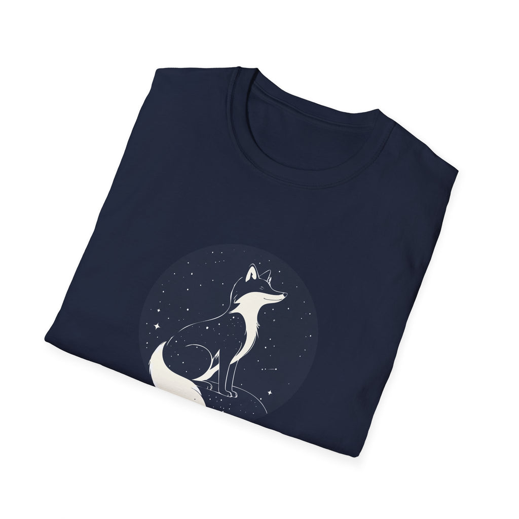 Fox Moon T‑Shirt Minimal Night Sky Fox Graphic Tee