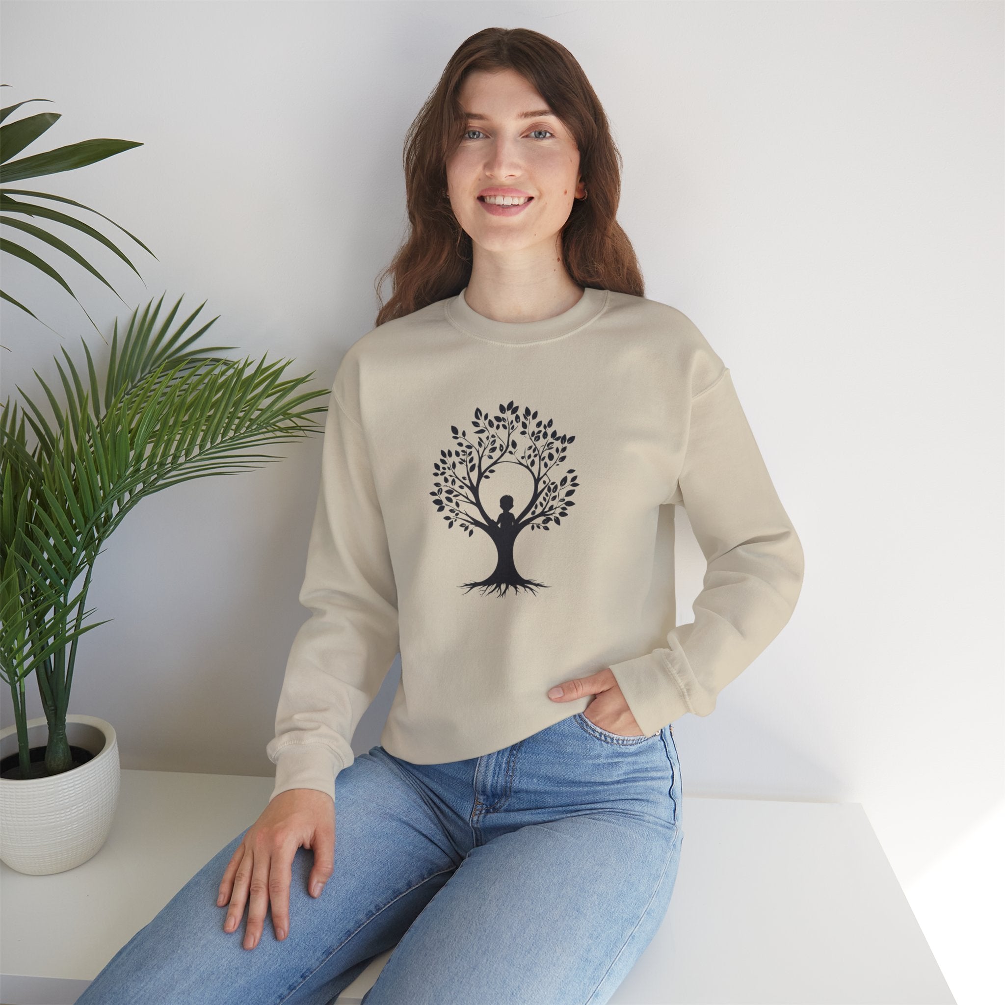 Crewneck Sweatshirt Tree of Life Yoga Silhouette