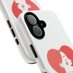 Phone Case — Minimal Heart Portrait Protective Tough Case (Pink Girly Love Design)