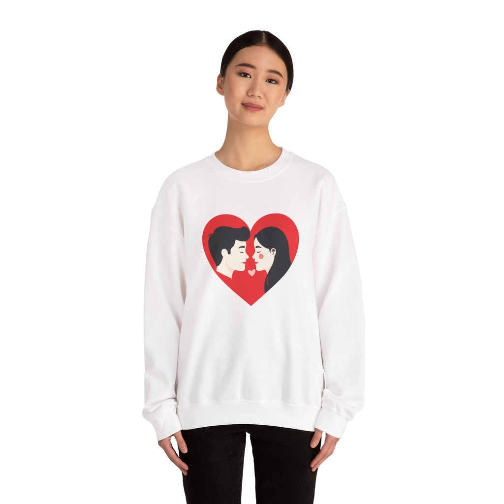 Valentine Couple Heart Crewneck Sweatshirt