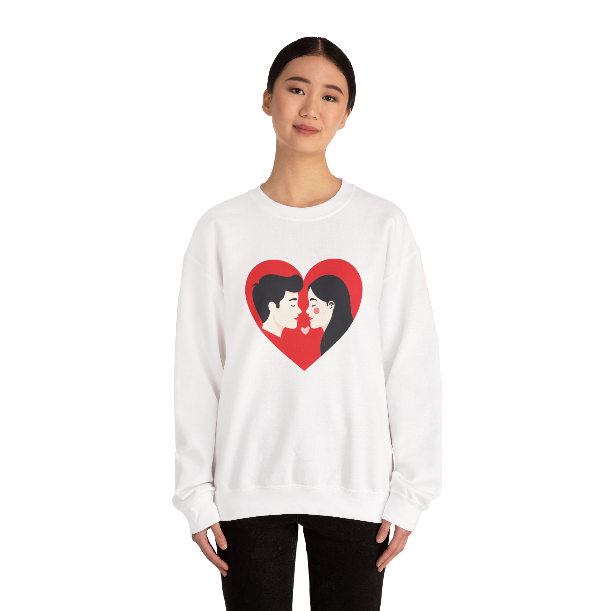 Valentine Couple Heart Crewneck Sweatshirt