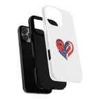 Heart Face Phone Case Red & Blue Abstract Love Design