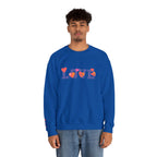 LOVE Floral Crewneck Sweatshirt Heart Pattern Cozy Pullover
