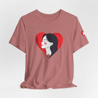 T-Shirt Retro Woman in Heart 'Love' Graphic Tee